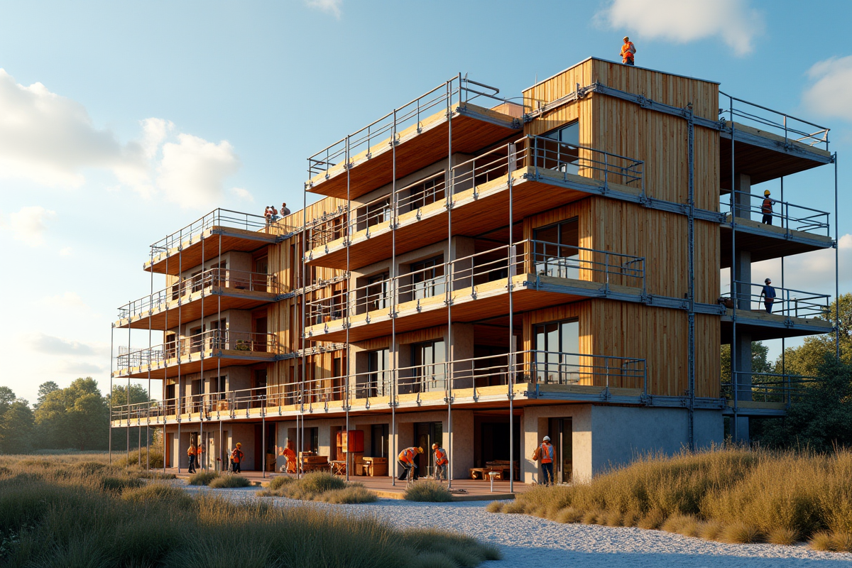 Construction d'un bâtiment durable avec charpente en bois innovante