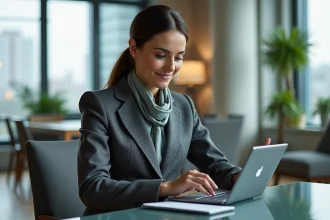 Femme d'affaires analysant des graphiques sur tablette