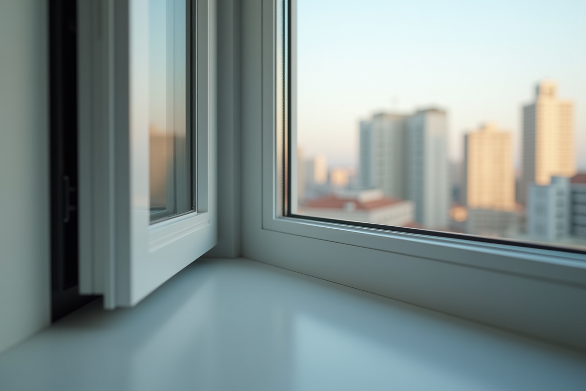 Fermeture précise d une fenêtre double vitrage dans un appartement urbain